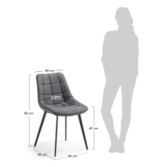Grey synthetic leather Adam chair - sizes