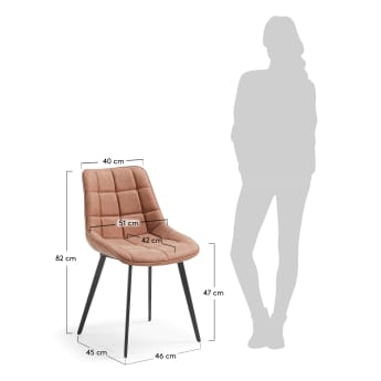 Brown synthetic leather Adam chair - sizes
