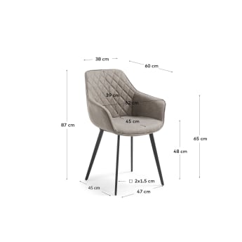 Amira chair in light grey - sizes