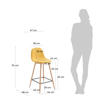 Mustard Nolite stool height 65 cm - sizes