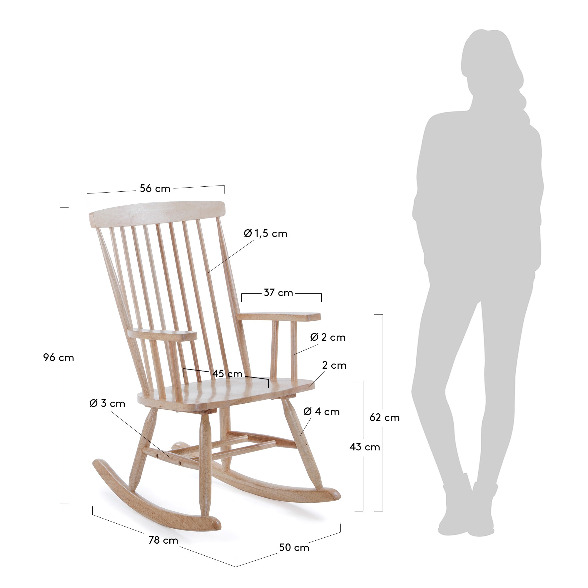 dimensions of rocking chair