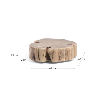 Mesa de centro con ruedas Essi madera maciza de acacia Ø 65 x 60 cm - tamaños
