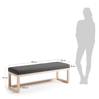 Graphite Loya bench 128 cm - sizes