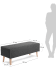 Dyla bench in black with solid beech wood legs, 111 cm