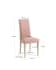 Pink Freda chair with solid beech wood legs with natural finish