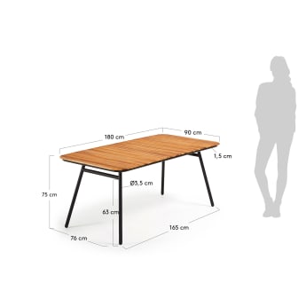 Soumaya table 180 x 90 cm FSC 100% - sizes
