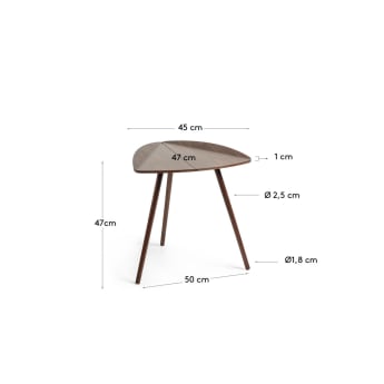 Βοηθητικό τραπέζι Damasc 45 x 47 εκ, καπλαμάς ξύλο καρυδιάς - μεγέθη