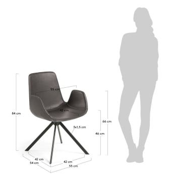 Yolanda chair dark brown - sizes