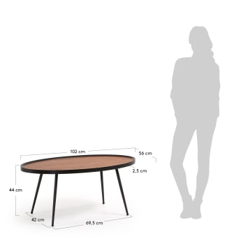 Kinsley coffee table 102 x 56 cm - sizes