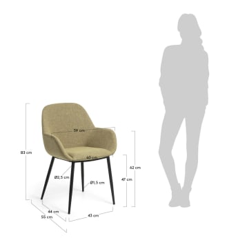 Chaise Konna moutarde - dimensions
