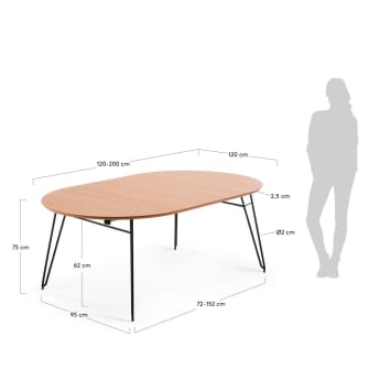Extendable table Novac Ø 120 (200) cm - sizes