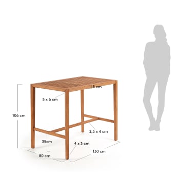 Rectangular Coline table 130 x 80 cm FSC 100% - sizes