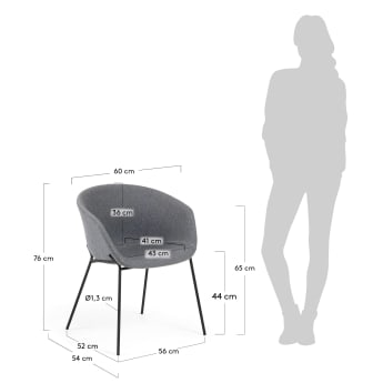 Grey Yvette chair - sizes