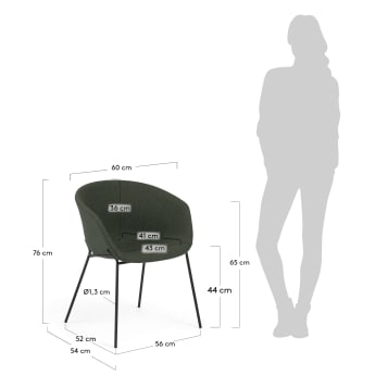Green Yvette chair - sizes