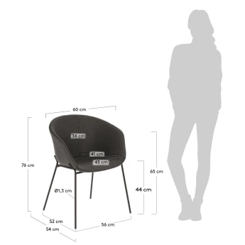 Dark grey Yvette armchair - sizes