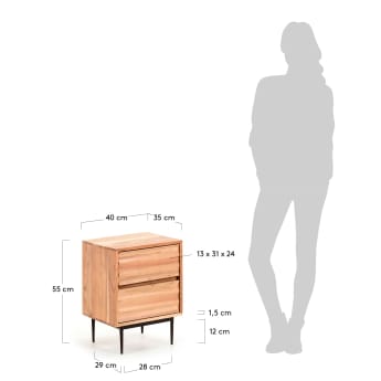 Delsie 40 x 55 cm bedside table - sizes