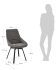 Jenna dark grey swivel chair with steel legs with black finish