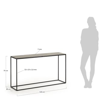 Rewena console table with porcelain top and steel structure, 110 x 75 cm - sizes