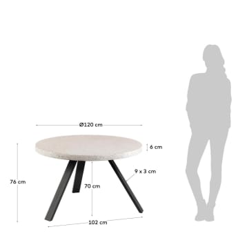 Shanelle white table Ø 120 cm - sizes