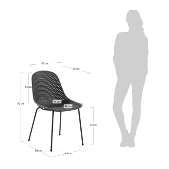 Chaise de jardin Quinby gris - dimensions