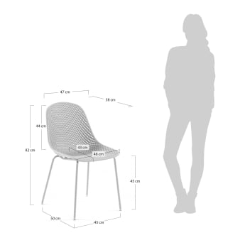 Καρέκλα εξωτερικού χώρου Quinby, λευκό - μεγέθη