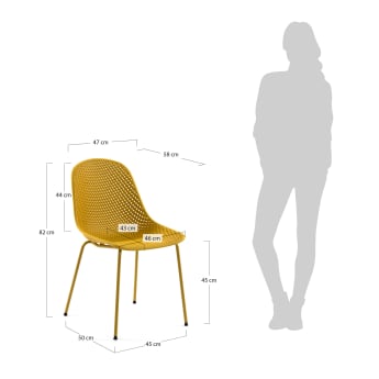 Καρέκλα εξωτερικού χώρου Quinby, κίτρινο - μεγέθη
