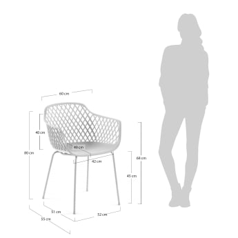 Καρέκλα εξωτερικού χώρου Quinn, λευκό - μεγέθη