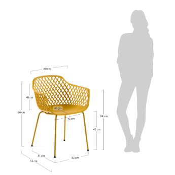Καρέκλα εξωτερικού χώρου Quinn, κίτρινο - μεγέθη