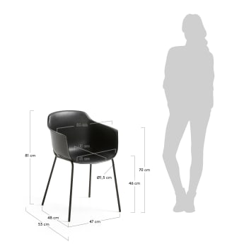 Καρέκλα Khasumi, μαύρο - μεγέθη