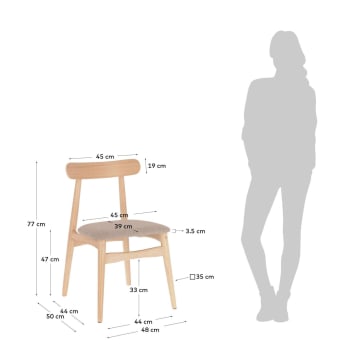 Beige Nayme chair - sizes