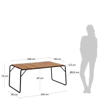 Τραπέζι Yukari 165 x 90 εκ - μεγέθη