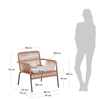 Samanta armchair in beige cord - sizes