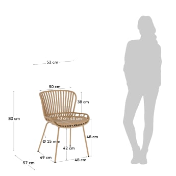 Surpik outdoor chair in beige - sizes