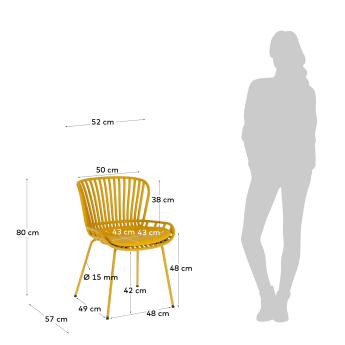 Surpik outdoor chair in yellow - sizes