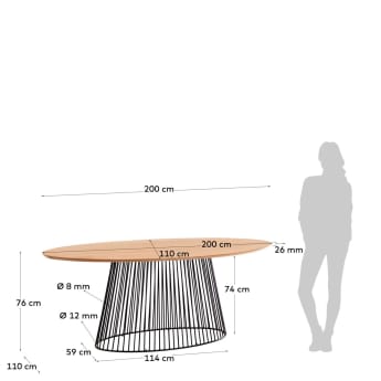 Τραπέζι Leska 200 x 110 εκ - μεγέθη