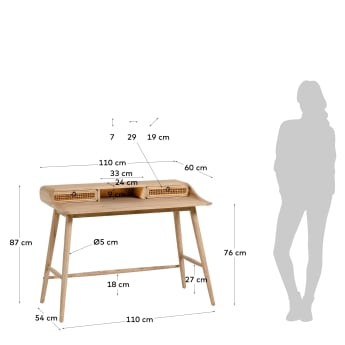 Nalu desk 110 x 60 cm - sizes