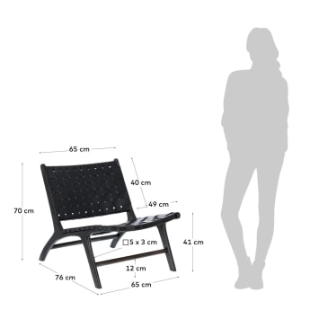 Black Calixta armchair - sizes