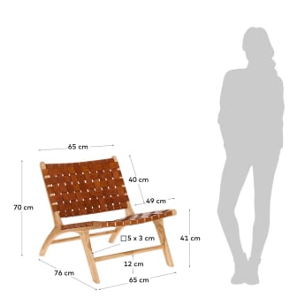 Fauteuil Calixta marron - dimensions