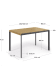 Nadyria extendable table with oak veneer and steel legs 120 (160) x 80 cm