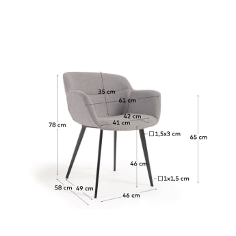 Light grey Nadya chair - sizes