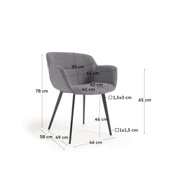 Dark grey Nadya chair - sizes