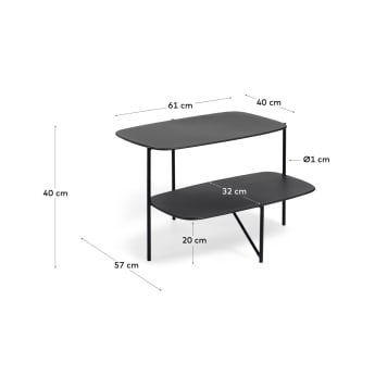 Wigan black metal side table 62 x 58 cm - sizes