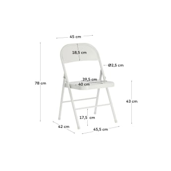 Aidana metal folding chair in light grey - sizes