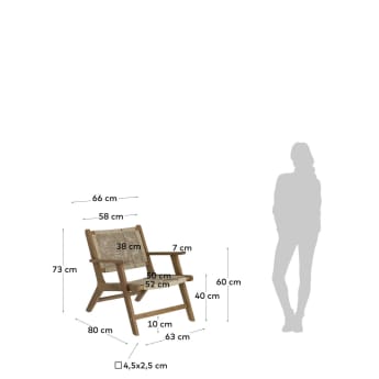 Πολυθρόνα Geralda, ξύλο ακακίας σε σκούρο φινίρισμα FSC 100% - μεγέθη