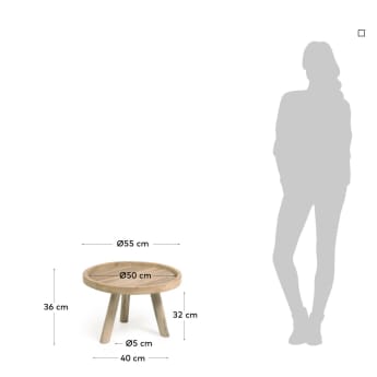 Glenda round solid teak wood coffee table, Ø 55 cm - sizes