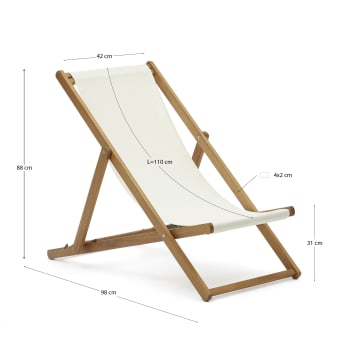 Adredna solid acacia outdoor deck chair in beige FSC 100% - sizes