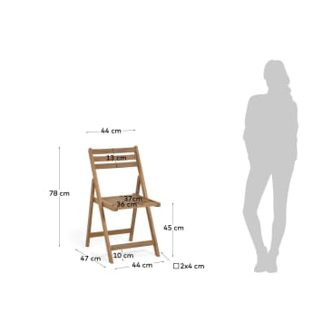 Cadeira dobrávei de exterior Daliana de madeira maciça de acácia FSC 100% - tamanhos