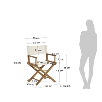 Πτυσσόμενη καρέκλα εξωτερικού χώρου Dalisa, ξύλο ακακίας, μπεζ FSC 100% - μεγέθη
