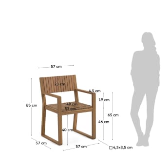 Καρέκλα εξωτερικού χώρου Emili, 100% FSC, μασίφ ξύλο ακακίας - μεγέθη