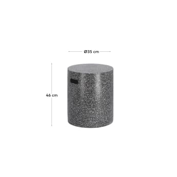 Σακμπό Jenell terrazzo stool in black, 35 εκ, μαύρο μωσαϊκό - μεγέθη